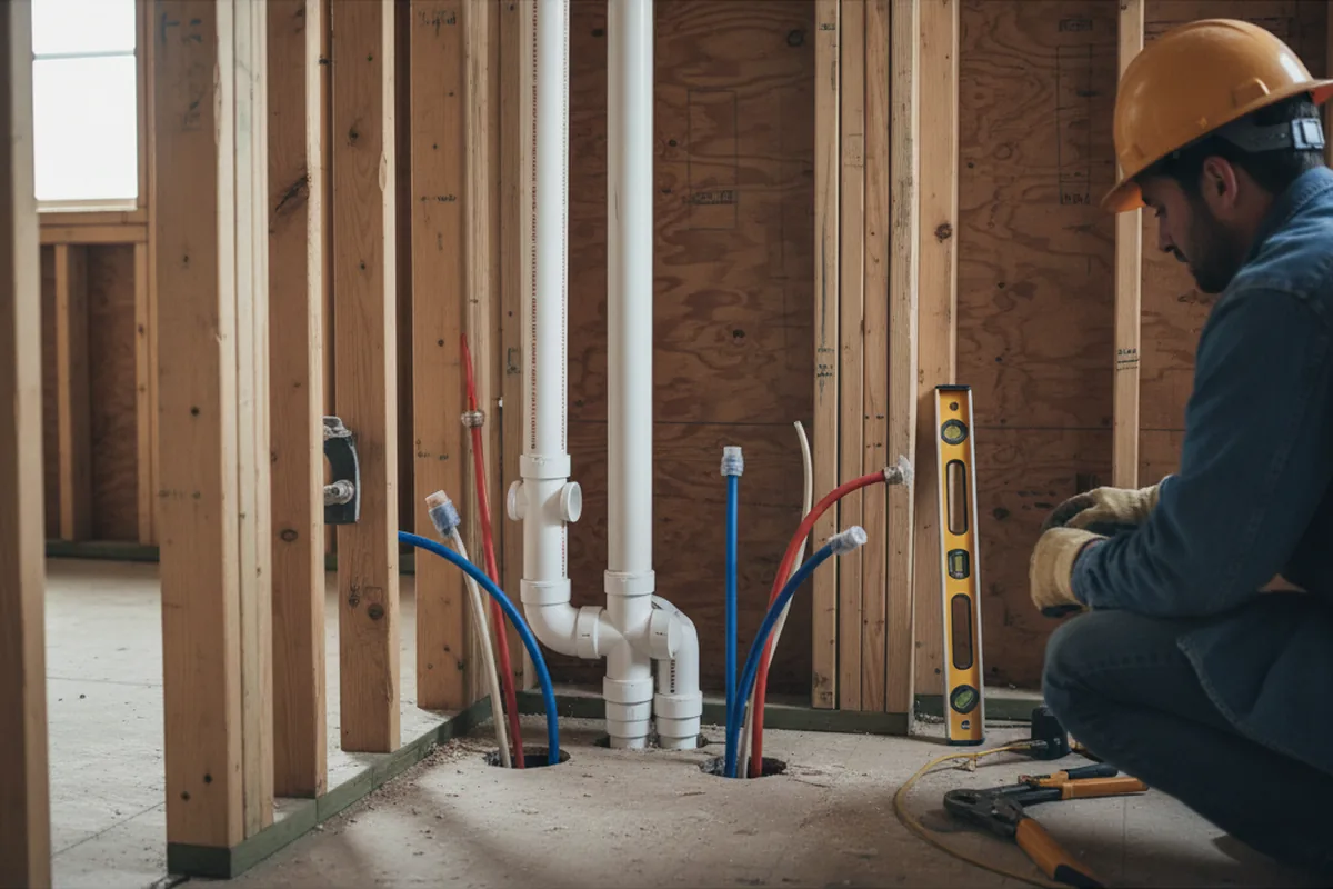 Drain and supply rough-in during Garbage Disposal Repair in Luthersville